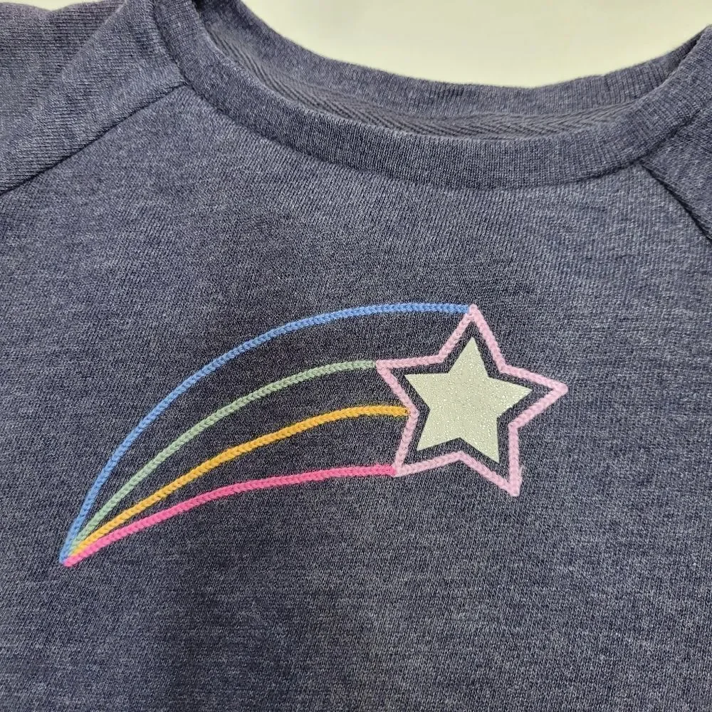 GAP blue short sleeve shooting star glitter sweatshirt dress with‎ pockets 2T